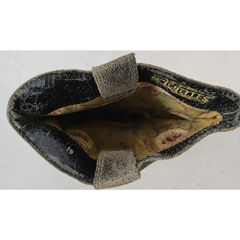 Seychelles Anthropologie Embroidered Western Boots Gray Nubuck Size 6.5
